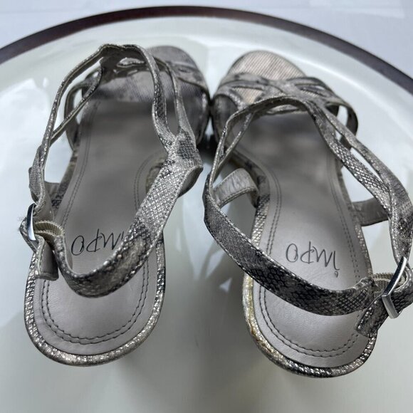 Impo Women's Metallic Python Wedge Sandal Size 9 - Picture 3 of 11
